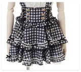 Lolita Plaid Strap Skirt – High Waist Mini for Women