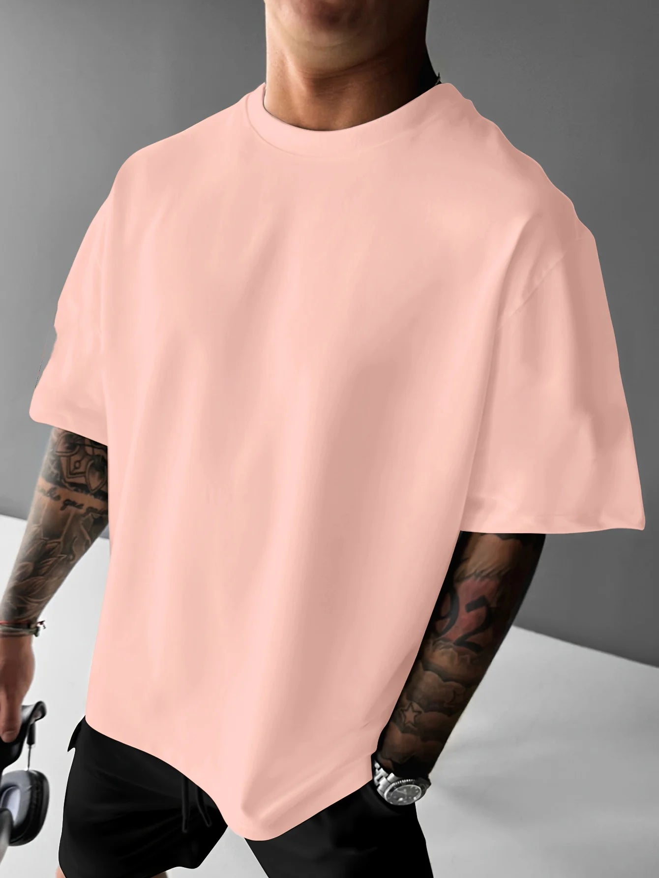 Men's "Never Give Up" 100% Pure Cotton Graphic Tee - Loose Fit