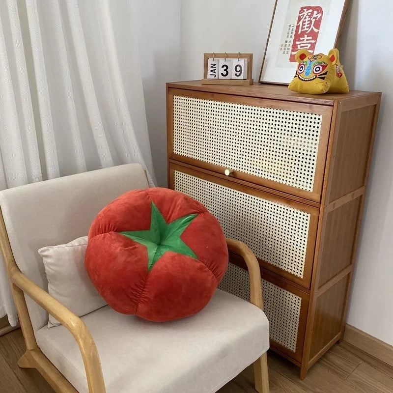 ins cute soft cute mushroom tomato futon cushion bed cushion doll throw pillow lazy living room sofa pillow