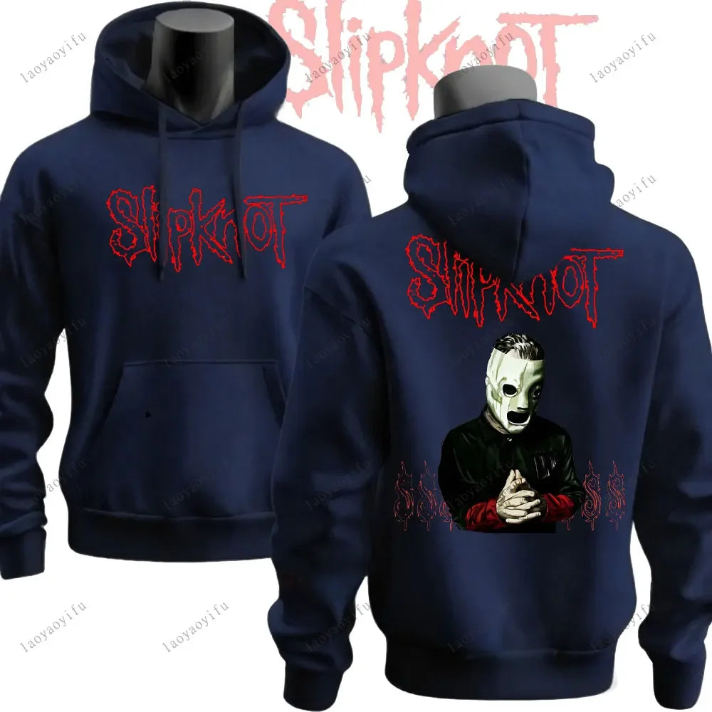 Winter Vintage Slipknots Prepare for Hell Tour Black Hoodies Heavy Metal Rock Band Men Hip Hop Aesthetic Sweatshirt Men Clothing