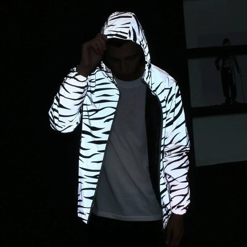 Men's Reflective Night-Shine Hooded Windbreaker