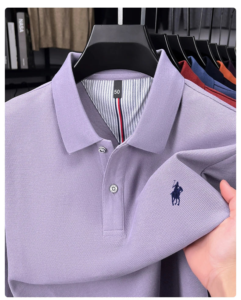 Premium Cotton Embroidered Long Sleeve Polo Shirt
