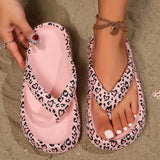 Leopard Print Cloud Slides – Soft Thick-Sole Summer Beach Sandals