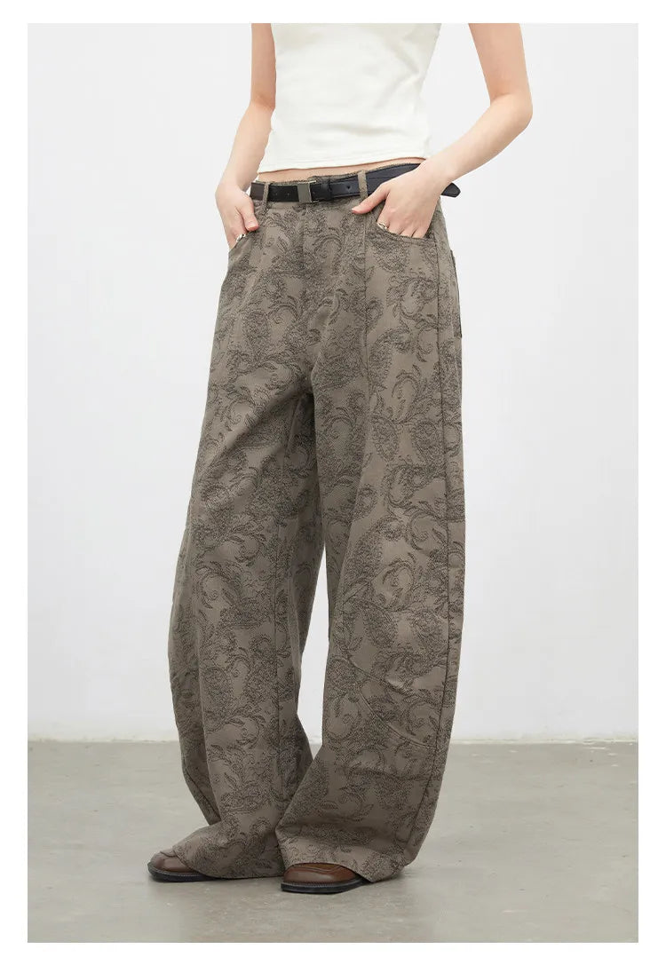 CHIC VEN New Women Jeans Loose Casual High Waist Wide Leg Denim Pants Paisley Female Trousers Spring Autumn 2026