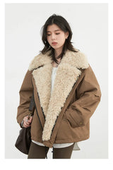 CHIC VEN Fashion Women Coats Loose Casual New Retro Motorcycle Cotton Jacket Thick Warm Female Overcoat Autumn Winter 2025