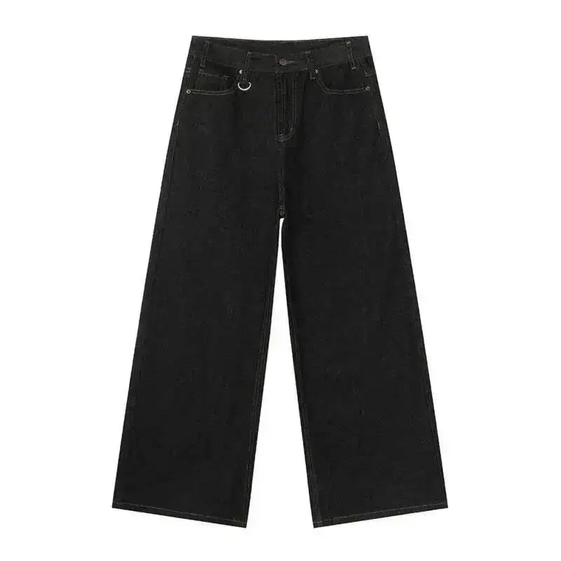 IEFB Men's Straight Denim Pants New Cleanfit Solid Color Korean Version Wide Leg Versatile Casual Jeans Trend New Autumn  9C1519