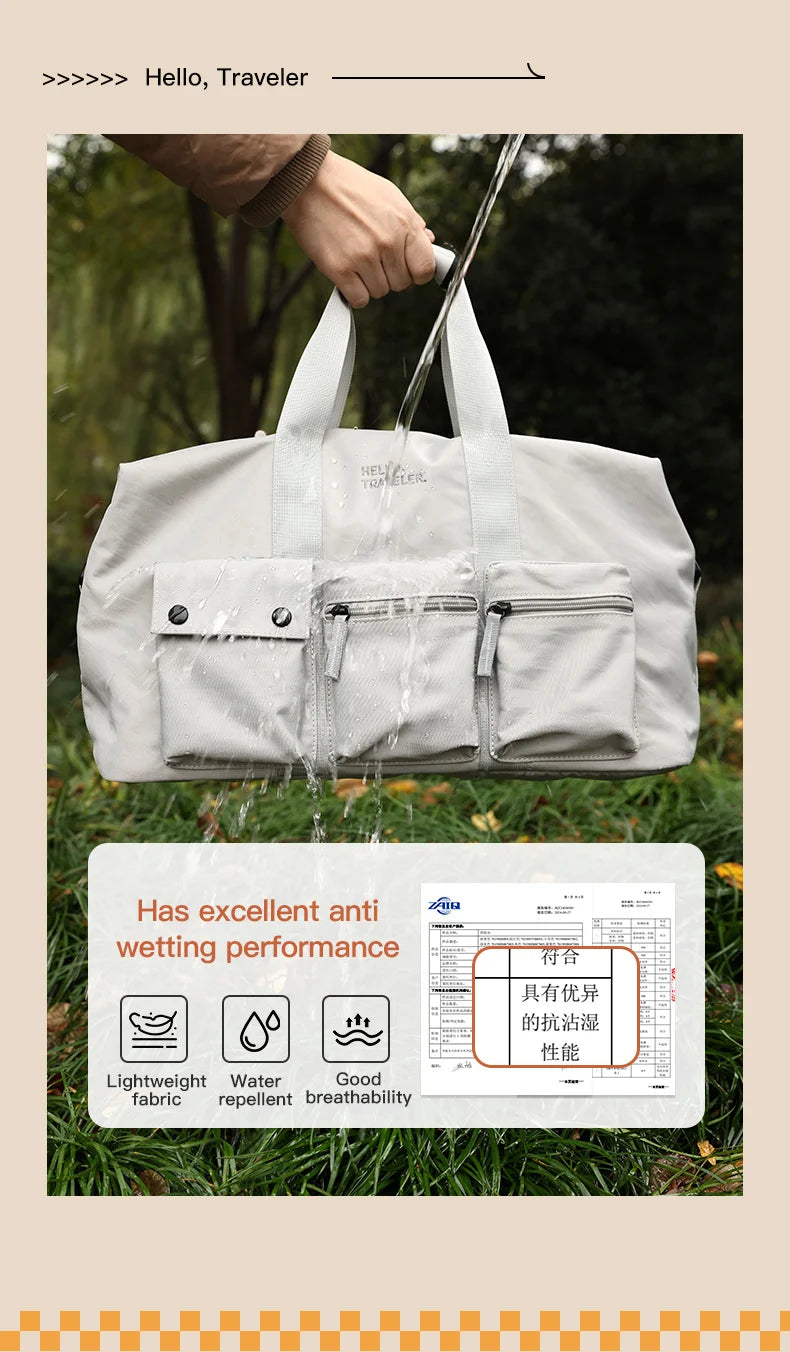 Flower Princess Traveler's Short Distance Travel Bag Crossbody Large Capacity Multi Layer Fashion Luggage Bag for Men and Women
