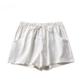 High-Waisted Linen-Style Bow Sash Shorts