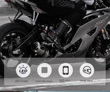 LED Motorcycle Rider Backpack Eyes Glow pattern carbon fiber texture helmet locomotive backpack school bag Moto Laptop backpack