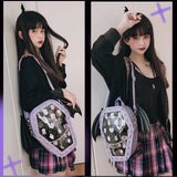 Gothic Punk Coffin Shape Ita Bag Women Clear Backpacks Dark Lolita Handbag and Shoulder Bag Girls Cosplay Designer 2 Insert