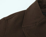 NLZGMSJ Vintage Casual Chic Women Overcoat Solid Pockets Double-breasted Short Coat New Fashion 2025 Winter Holiday Coats