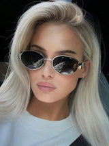 Oval Frame Women's Vintage Sunglasses | UV400 Metal