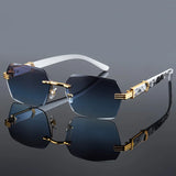 Rimless Rectangle Sunglasses – UV400 Unisex Shades