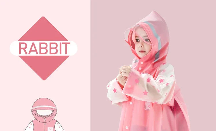 Kids Waterproof Cartoon Raincoat | Dinosaur & Unicorn