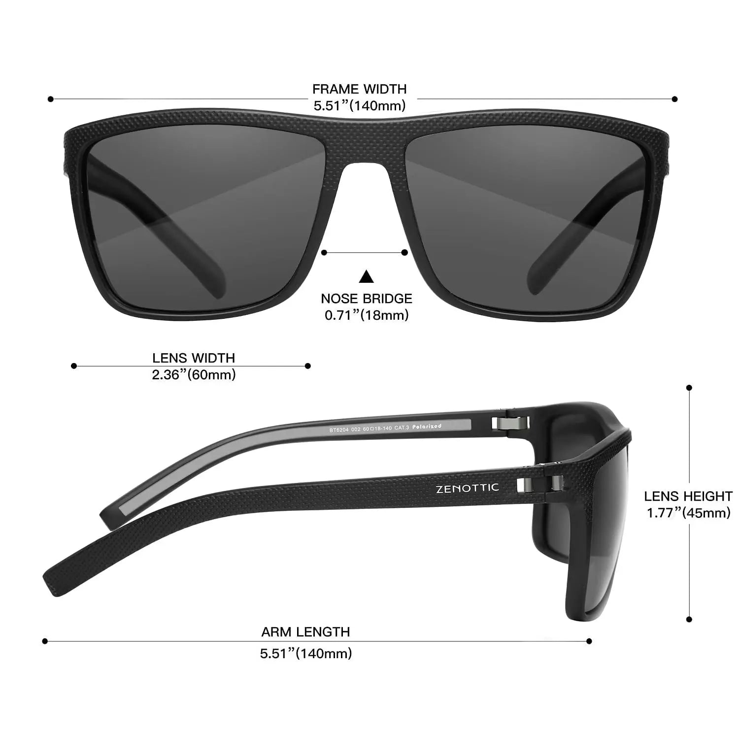 Zenottic Men's Polarized Sunglasses – UV400 TR90 Frame