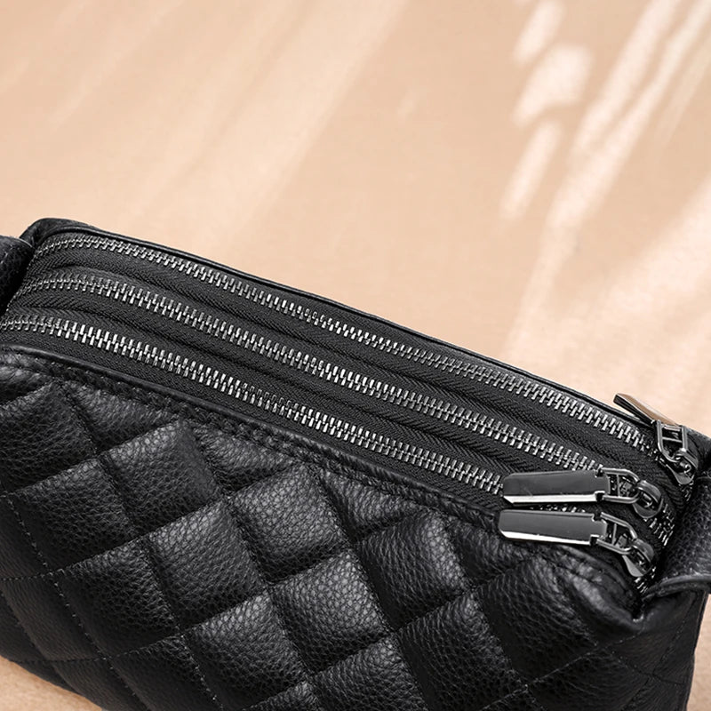 Designer 3 Layers Women's Handbag Cow Leather Female Tote Sac Luxury Soft Solid Genuine Leather Shoulder Crossbody Bag For Women