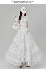 Gothic Lace Trumpet Skirt – Fairycore & Punk Streetwear