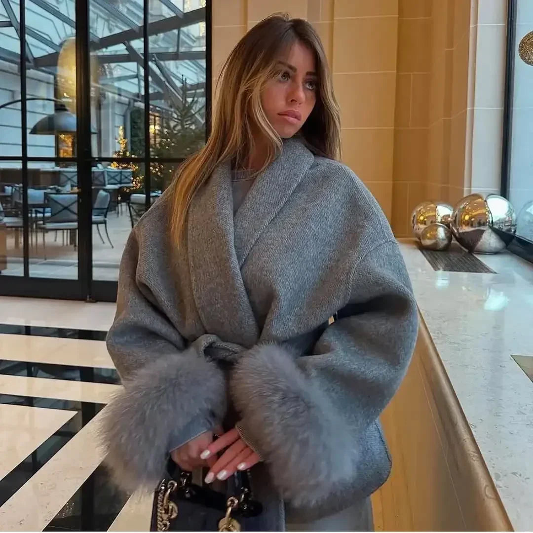 Women’s Casual Lapel Woolen Coat