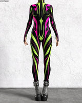 Women's 3D Print Goddess Jumpsuit Catsuit Costume