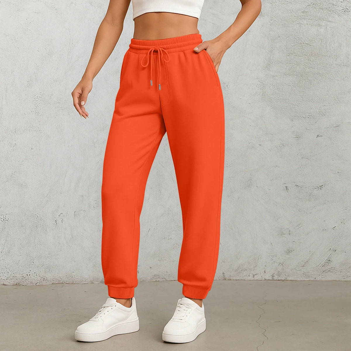 Women's High-Waist Drawstring Straight-Leg Pants