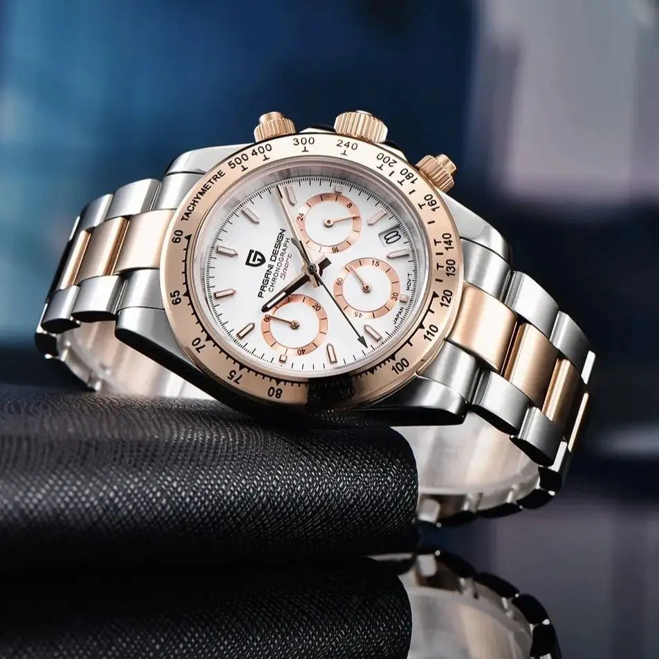 2026 New PAGANI DESIGN Rose Gold Chronograph Men's Watches Luxury Quartz Watch For Men Automatic Date Stainless steel Wristwatch