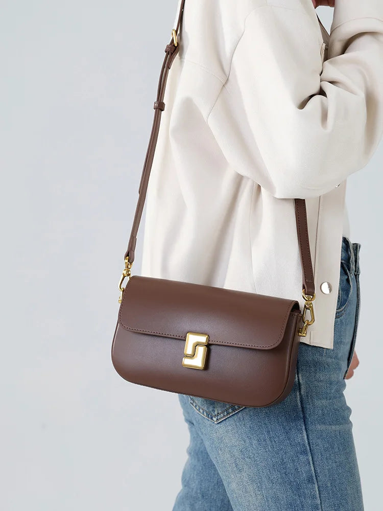 Genuine Leather Woman Bag Small Square Shoulder Bag Handbags Ladies Crossbody Bags Luxury Designer Minimalism Bag Tofu Bag