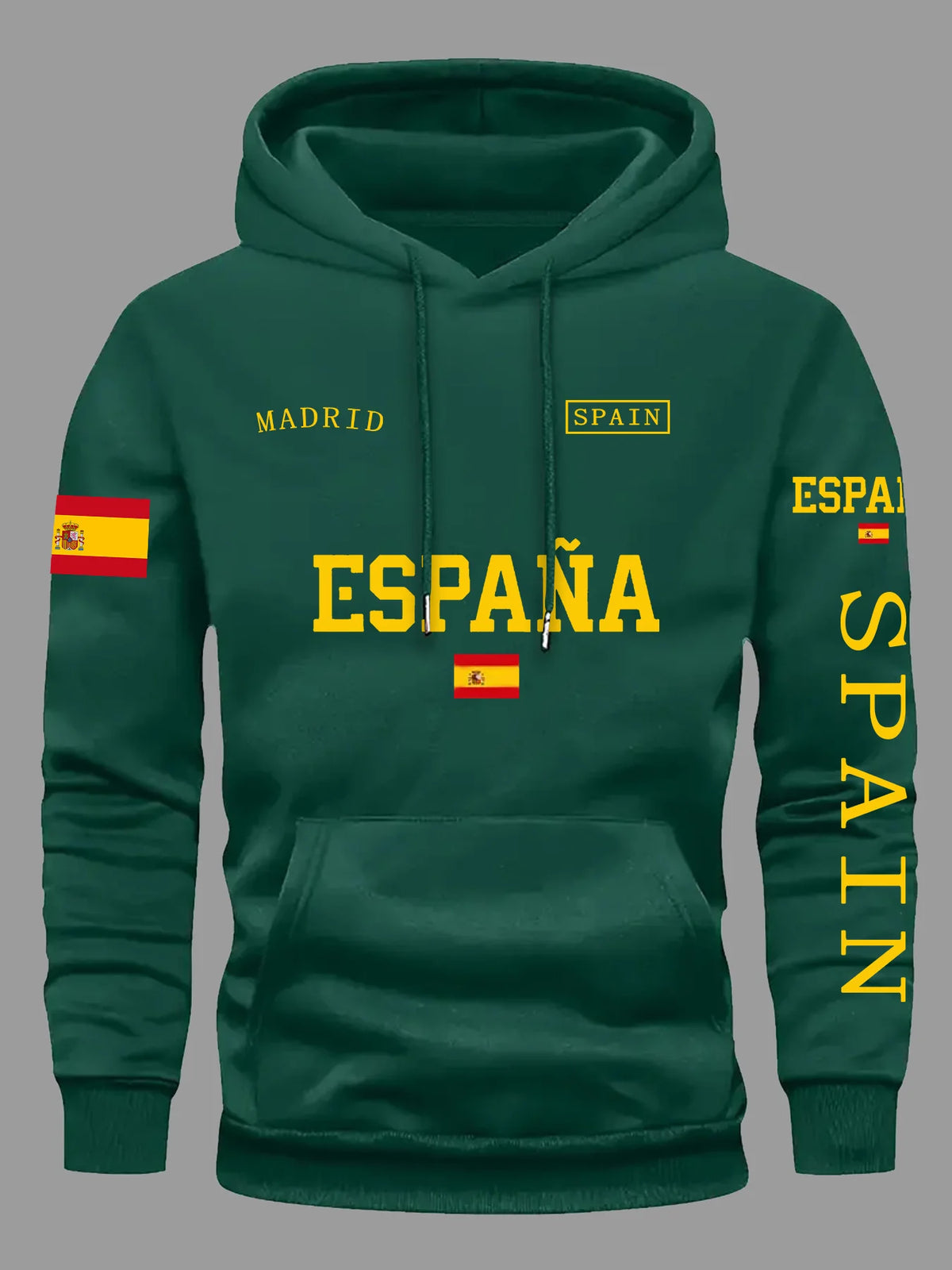 Spanish Flag Graphic Pullover Hoodie