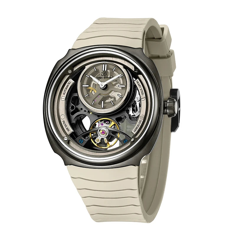 Men Automatic Mechanical Watch Fashion Sport Wristwatch Silicone Band