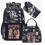 Hot Katseye Funny Print Backpacks WIth Lunch Bags Multi-pocket Camouflage Teens Travel Laptop Backpack Women School Bag Mochila
