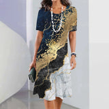 Elegant Graphic Print Midi Dress
