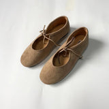 Round Toe Mary Jane Flats with Butterfly Knot