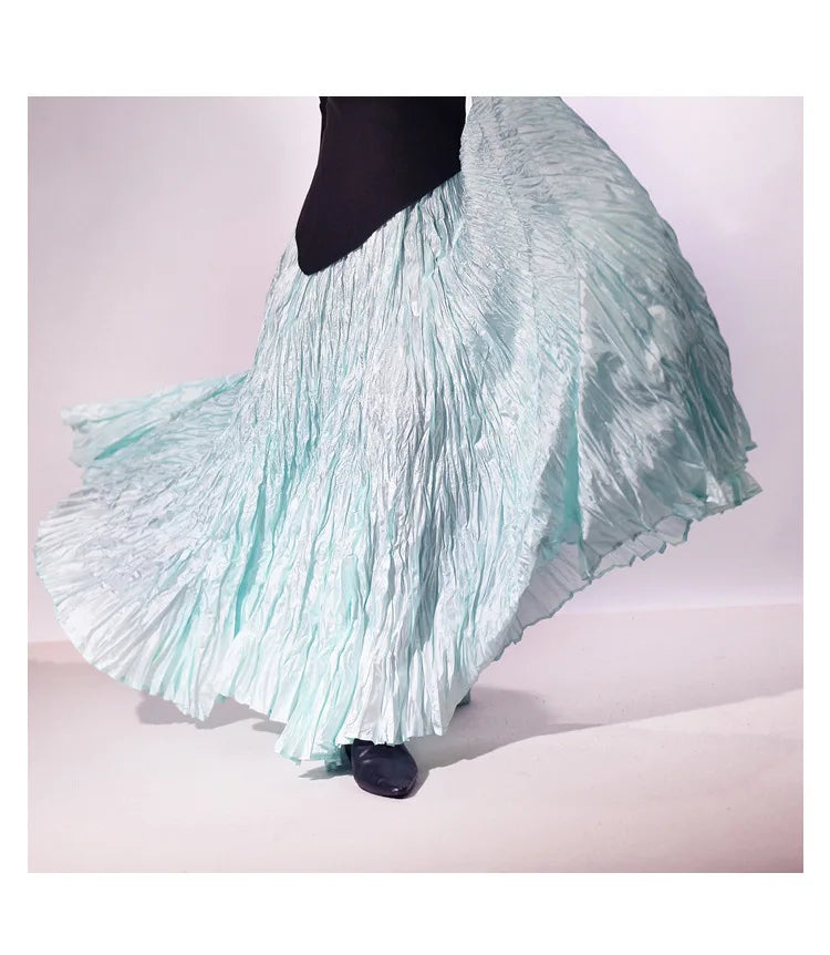 Elegant High-Waist Pleated Maxi Skirt for Women