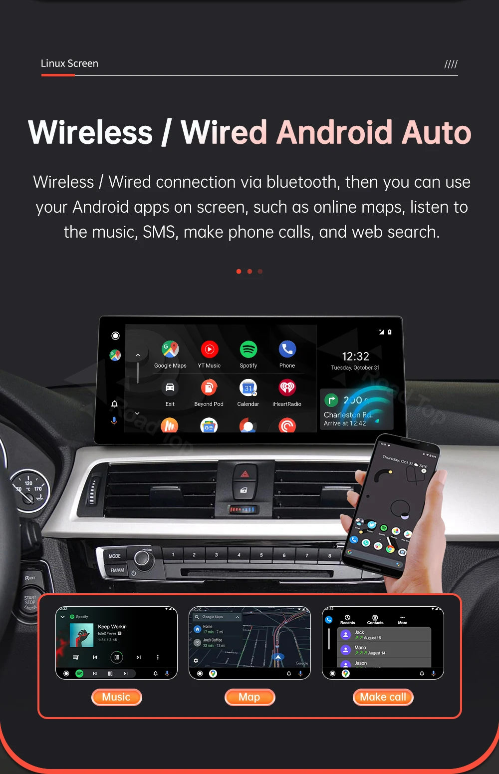 12.3" BMW F30/F36 CarPlay & Android Auto Screen Upgrade