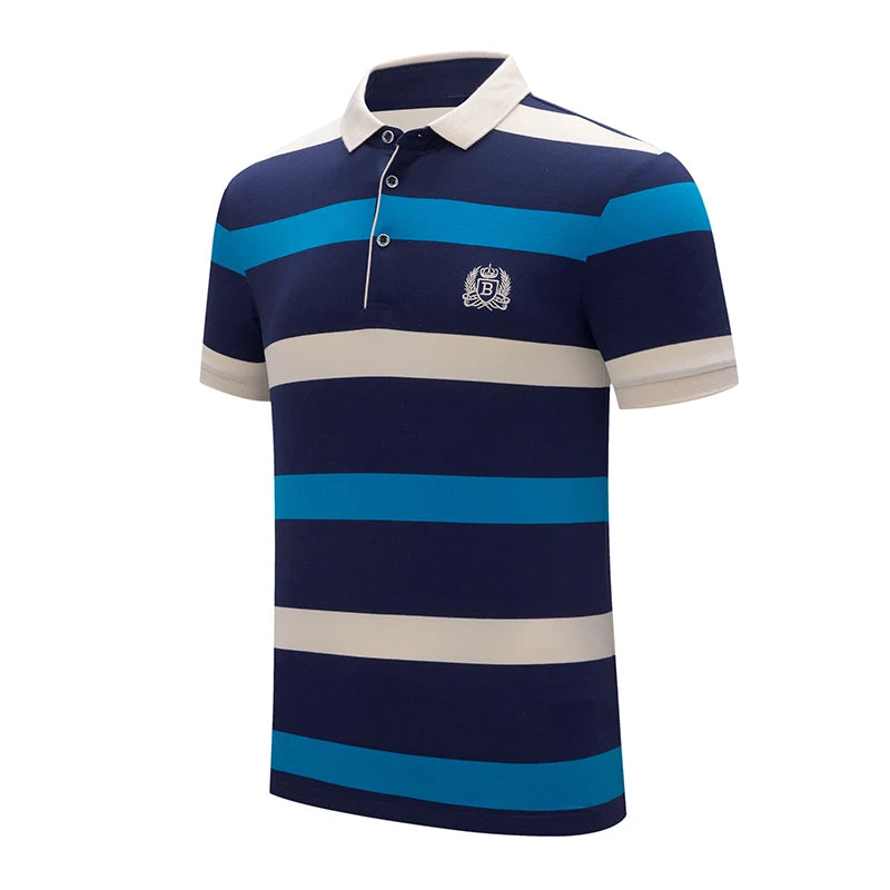 Men's Striped Cotton Polo Shirt | Casual Summer Style
