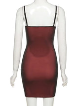 Women's Mesh Double-Layer Halter Bodycon Mini Dress
