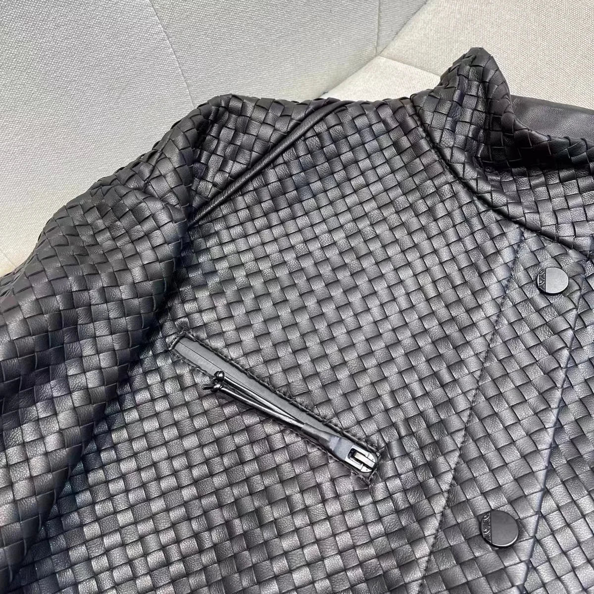 Natural Sheepskin Coat Women Autumn European and American Fashion Short Motorcycle Casual High Quality Hand-Woven Leather Jacket