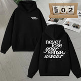 2025 Thai Drama The Secret of Us Autumn Winter Hoodie Always Wonder Letter Print Pullover Trendy Long sleeve Fleece Sweatshirts