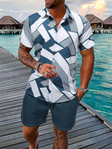 Men's Summer Patchwork 2-Piece Set