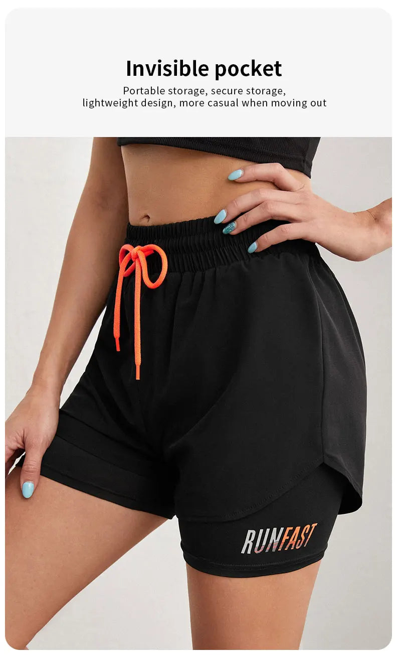 Women's High Rise 2-in-1 Running & Yoga Shorts
