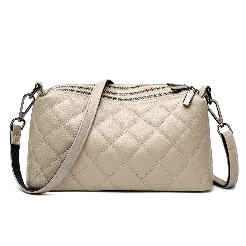 Designer 3 Layers Women's Handbag Cow Leather Female Tote Sac Luxury Soft Solid Genuine Leather Shoulder Crossbody Bag For Women