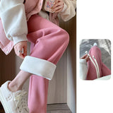 Women's Fleece Wide-Leg Winter Pants