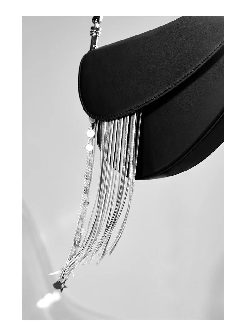 BAFELLI 2025 NEW LUXURY WOMAN BAGS LEATHER STYLISH INDIVIDUALITY FASHION TASSELS PURSE SHOULDER CROSSBODY HANDBAGS FEMALE SADDLE