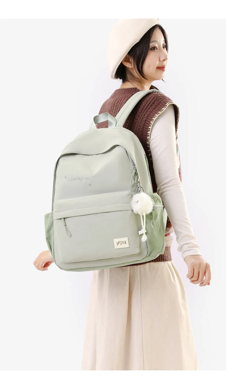 2026 Female Fashion Men High Capacity Waterproof College Backpack Trendy Women Laptop School Bags Cute Girl Travel Book Bag
