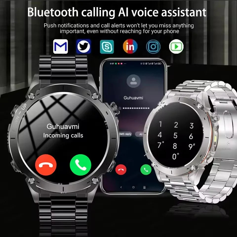 2025 New GUHUAVMI IOS Ultra GPS Smart Watch 10ATM Waterproof Built-in Dual-band GNSS Compass Military Sports Men SWIM Bracelet