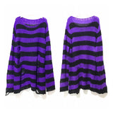 Gothic Striped Distressed Unisex Sweater