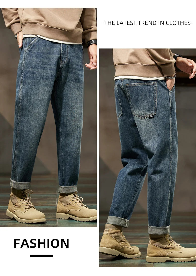 Men's Retro Loose Denim Harem Pants | Harajuku Style
