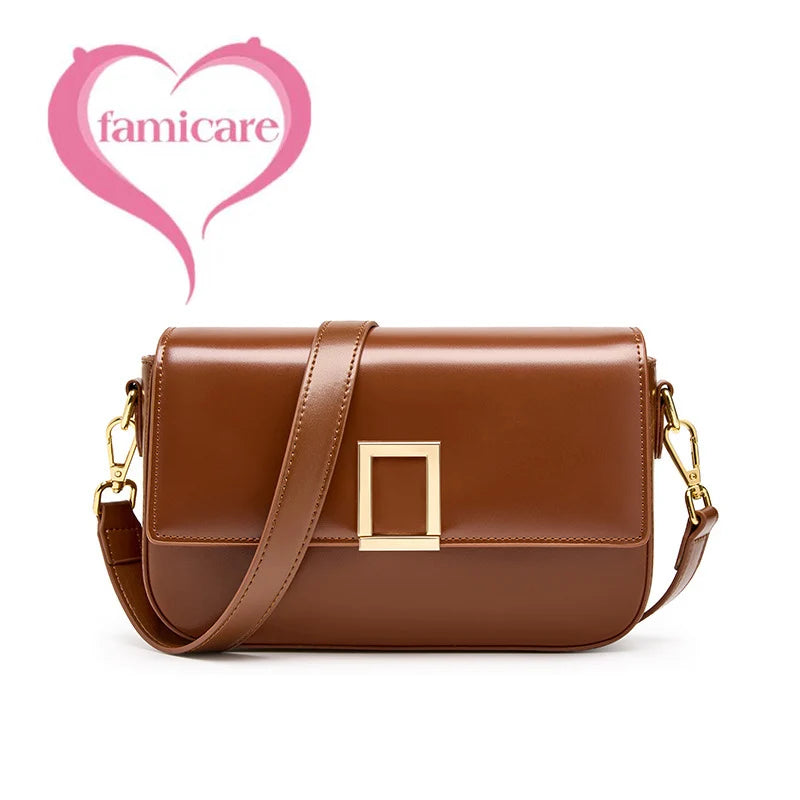 Women's Genuine Leather Handbag Luxury Bucket Style Casual Lady Fashion Shoulder Crossbody Messenger Bag for Girls 2025 Hot Sale