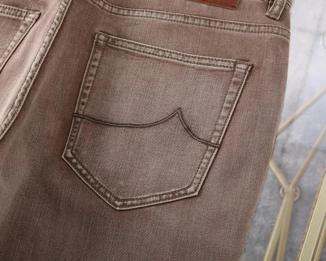 BLLIYOSS Jeans Thin Cotton Men 2025 Spring Summer new Business Embroidery Straight outdoors  Pants Old money High Quality