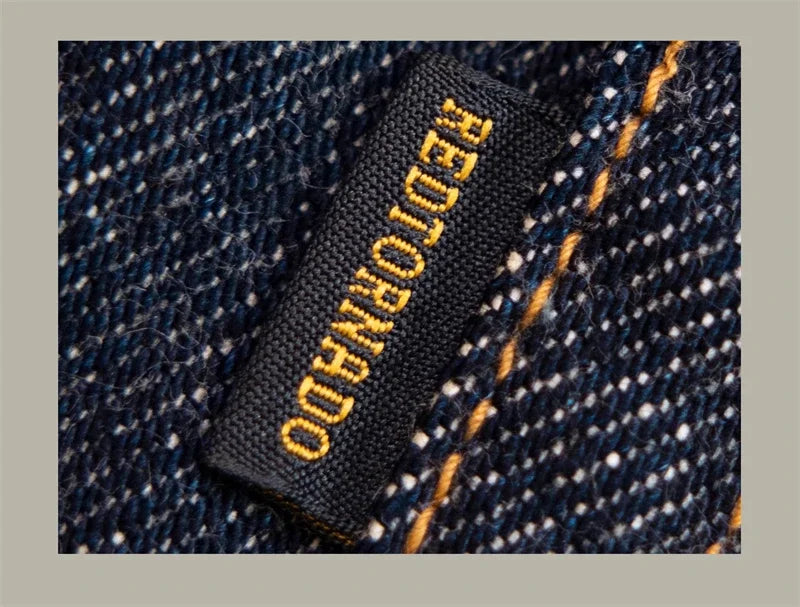 Red Tornado NOIR 21oz Selvedge Denim Straight Cut Jeans Indigo Rugged Style Men Pants