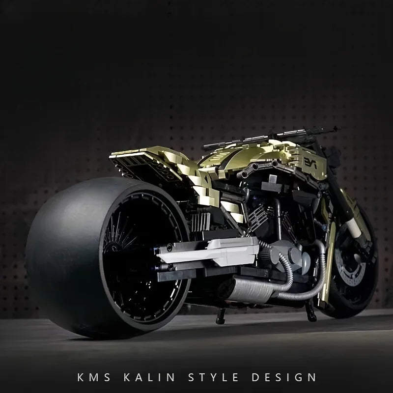 2,427-Piece Motorcycle Building Kit with Lights